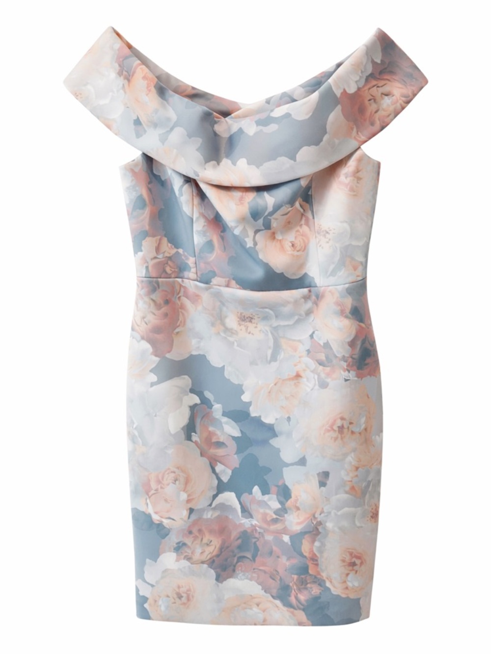 Calvin Klein Floral Off Shoulder Sheath Dress 10P Romantic Feminine NWT - Picture 2 of 9
